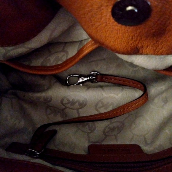 Michael Kors Cognac Leather Shoulder Bag Handbag Carmel Tan - Picture 5 of 7